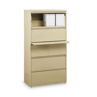 Lateral File, Five Legal/letter/a4-size File Drawers, 30" X 18.62" X 67.62", Putty