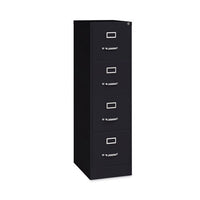 Four-drawer Economy Vertical File, Letter-size File Drawers, 15" X 22" X 52", Black