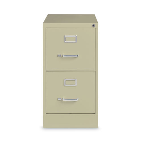 Two-drawer Economy Vertical File, Letter-size File Drawers, 15" X 26.5" X 28.37", Putty