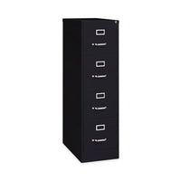 Four-drawer Economy Vertical File, Letter-size File Drawers, 15" X 26.5" X 52", Black
