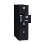 Four-drawer Economy Vertical File, Letter-size File Drawers, 15" X 26.5" X 52", Black