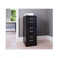Three-drawer Economy Vertical File, Letter-size File Drawers, 15" X 22" X 40.19", Black