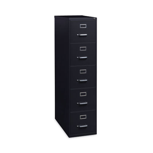 Five-drawer Economy Vertical File, Letter-size File Drawers, 15" X 26.5" X 61.37", Black