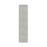 Five-drawer Economy Vertical File, Letter-size File Drawers, 15" X 26.5" X 61.37", Light Gray