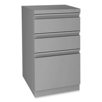 Modern Teacher Series Pedestal Desk, Left-side Pedestal: Box/box/file, 60" X 24" X 28.75", Charcoal Woodgrain/gray