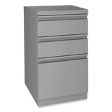 Modern Teacher Series Pedestal Desk, Left-side Pedestal: Box/box/file, 60" X 24" X 28.75", White/silver