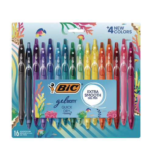 Gel-ocity Quick Dry Gel Pen, Retractable, Medium 0.7 Mm, 16 Assorted Ink And Barrel Colors, 16/pack