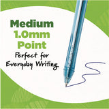 Ecolutions Gel Pen, Retractable, Medium 1 Mm, Black Ink, Blue Barrel, 12/pack
