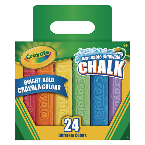 Washable Sidewalk Chalk, Tropical Colors, 4.25" X 0.75 Diameter, Assorted, 24 Sticks/set
