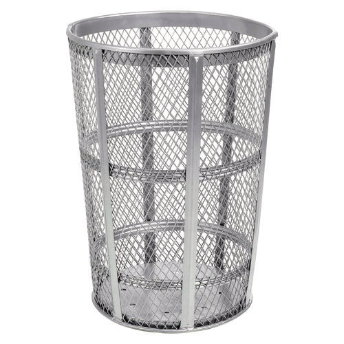 Steel Mesh Corrosion Resistant Trash Can, 48 Gal, Silver, Ships In 1-3 Business Days