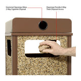 Stone Panel All Weather Trash Receptacle Urn, 12 Gal, Steel, Brown, Ships In 1-3 Business Days