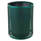 Outdoor Diamond Steel Trash Can, 36 Gal, Green, Ships In 1-3 Business Days