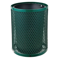 Outdoor Diamond Steel Trash Can, 36 Gal, Dome Lid, Green, Ships In 1-3 Business Days