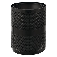 Outdoor Perforated Steel Trash Can With Dome Lid, 36 Gal, Steel, Black, Ships In 1-3 Business Days