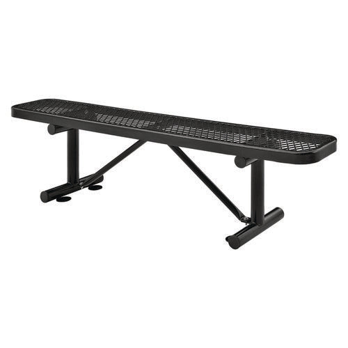 Expanded Steel Flat Bench, 72 X 14.5 X 18, Black