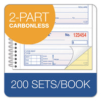 Two-part Rent Receipt Book, 2 3-4 X 4 3-4, Carbonless, 200 Forms