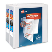 Heavy-duty Non Stick View Binder With Durahinge And Slant Rings, 3 Rings, 4" Capacity, 11 X 8.5, White, 2-pack