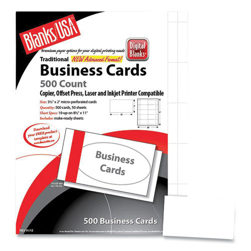 Printable Microperforated Business Cards, Copier-inkjet-laser-offset ...