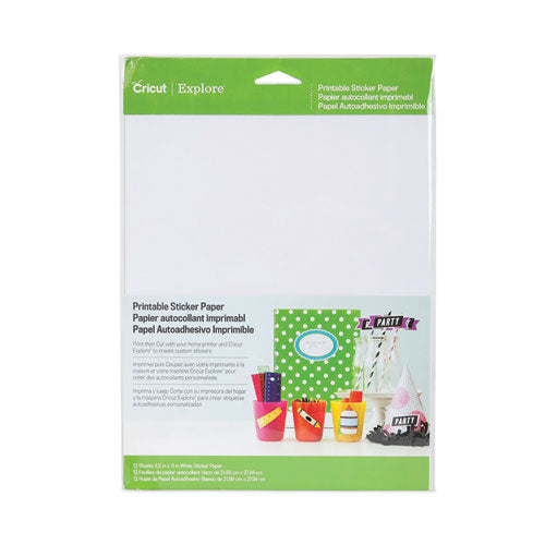Explore Printable Sticker Paper, 8.5 X 11, White, 10-pack