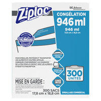 Double Zipper Freezer Bags, 1 Qt, 2.7 Mil, 7" X 7.75", Clear, 300-carton