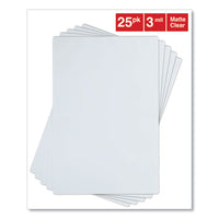 Laminating Pouches, 3 Mil, 18" X 12", Matte Clear, 25-pack