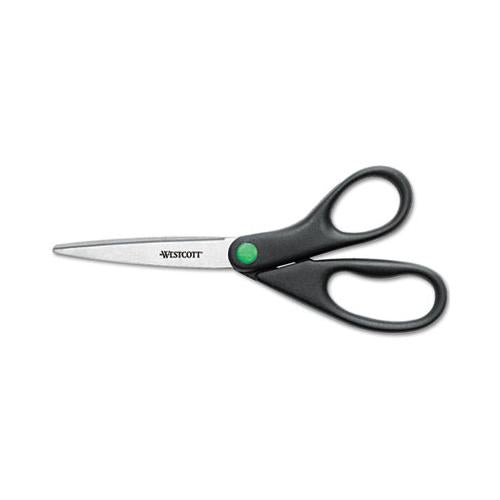 Kleenearth Scissors, 8" Long, 3.25" Cut Length, Black Straight Handle