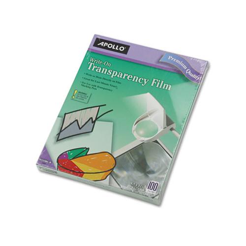Write-on Transparency Film, Letter, Clear, 100-box