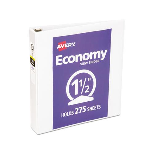 Economy View Binder With Round Rings , 3 Rings, 1.5" Capacity, 11 X 8.5, White, (5726)
