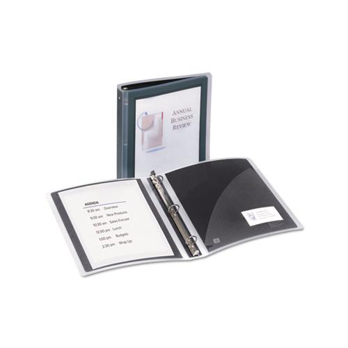 Flexi-view Binder With Round Rings, 3 Rings, 1.5" Capacity, 11 X 8.5, Black