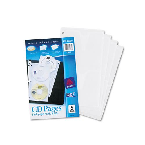 Two-sided Cd Organizer Sheets For Three-ring Binder, 5-pack