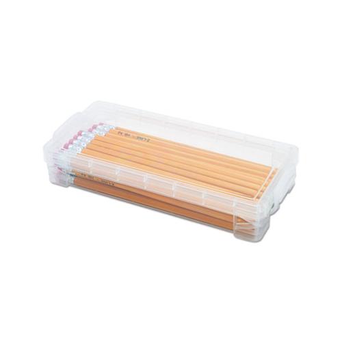 Super Stacker Pencil Box, Clear, 8 1-4 X 3 3-4 X 1 1-2