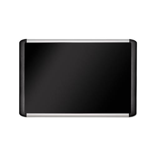 Black Fabric Bulletin Board, 24 X 36, Silver-black