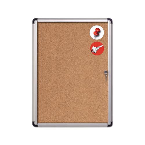 Slim-line Enclosed Cork Bulletin Board, 28 X 38, Aluminum Case