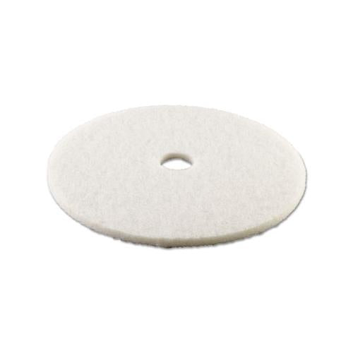 Polishing Floor Pads, 24" Diameter, White, 5-carton