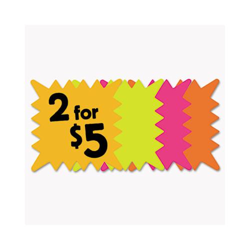 Die Cut Paper Signs, 5 1-4 X 5 1-4, Square, Assorted Colors, Pack Of 48 Each