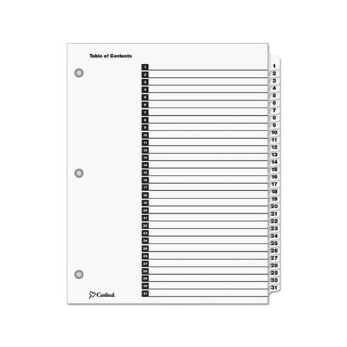 Onestep Printable Table Of Contents And Dividers, 31-tab, 1 To 31, 11 X 8.5, White, 1 Set