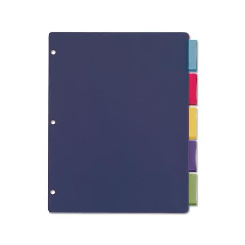 Poly Index Dividers, 5-tab, 11 X 8.5, Assorted, 4 Sets