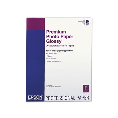 Premium Photo Paper, 10.4 Mil, 17 X 22, High-gloss White, 25-pack