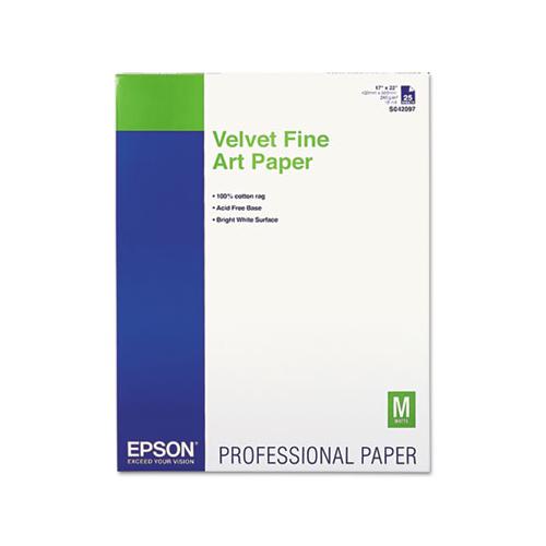 Velvet Fine Art Paper, 17 X 22, White, 25-pack