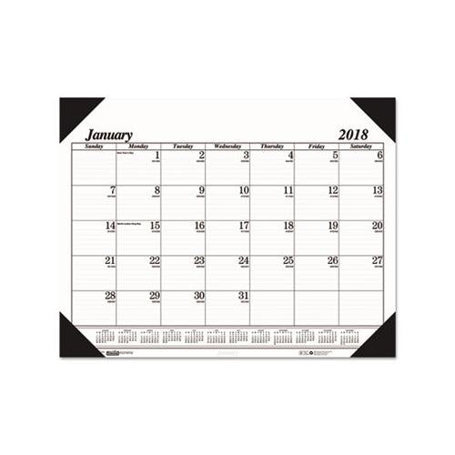 Recycled Workstation-size One-color Monthly Desk Pad Calendar, 18.5 X 13, 2021