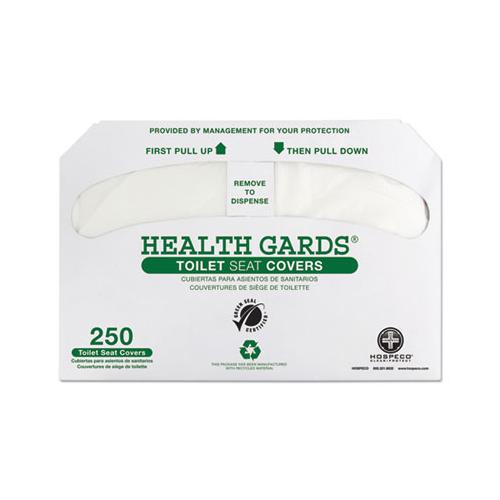 Health Gards Green Seal Recycled Toilet Seat Covers, 14.75 X 16.5, White, 250-pack, 4 Packs-carton