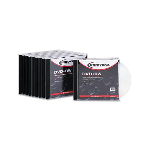 Dvd+rw Discs, 4.7gb, 4x, W-slim Jewel Cases, Silver, 10-pack