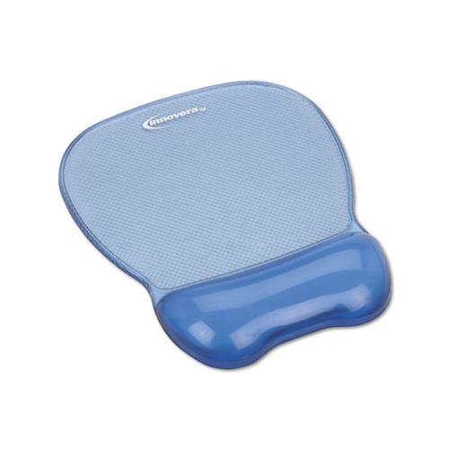 Gel Mouse Pad W-wrist Rest, Nonskid Base, 8-1-4 X 9-5-8, Blue