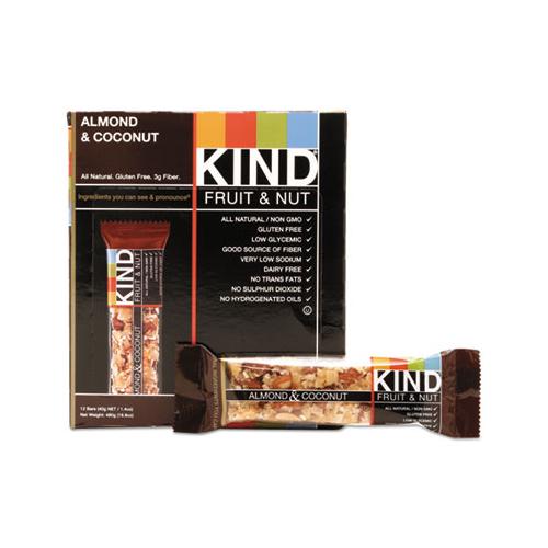 Fruit And Nut Bars, Almond And Coconut, 1.4 Oz, 12-box