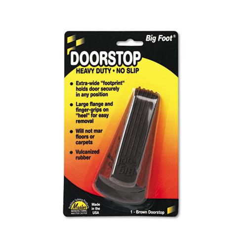 Big Foot Doorstop, No Slip Rubber Wedge, 2.25w X 4.75d X 1.25h, Brown