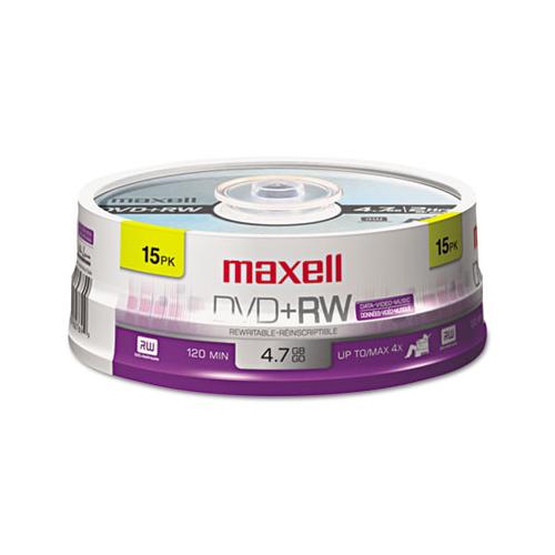 Dvd+rw Discs, 4.7gb, 4x, Spindle, Silver, 15-pack