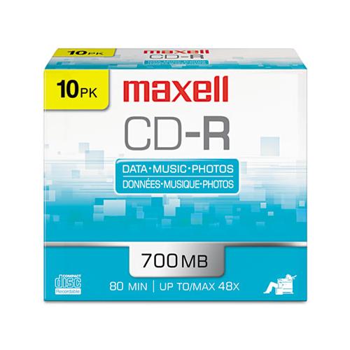 Cd-r Discs, 700mb-80min, 48x, W-slim Jewel Cases, Silver, 10-pack