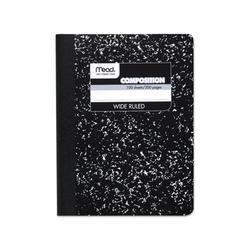 Composition Book, Wide-legal Rule, Black Cover, 9.75 X 7.5, 100 Sheets