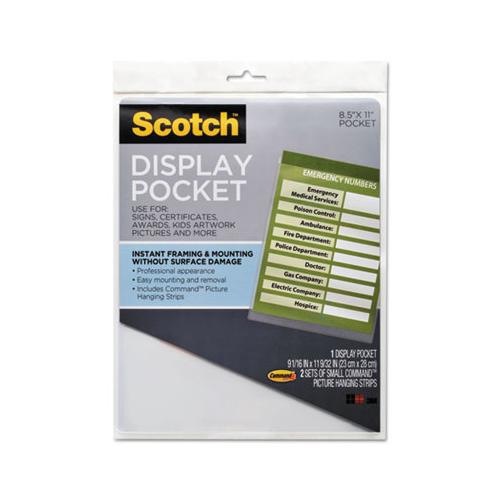 Display Pocket, Removable Interlocking Fasteners, Plastic, 8-1-2 X 11, Clear