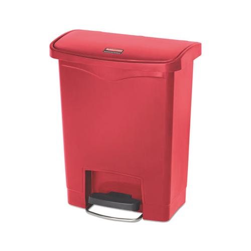 Slim Jim Resin Step-on Container, Front Step Style, 8 Gal, Red